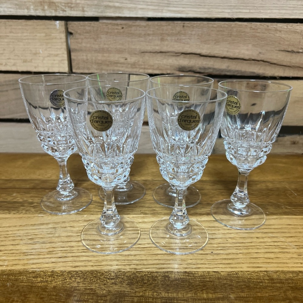 Set Of 6 CRISTAL D'ARQUES-DURAND Cordial Glasses